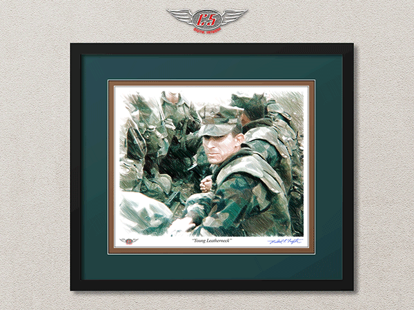 Commissioned Artwork for West Roxbury VA hospital by C5 Digital Artwork depicting US Marine doing field exercises.