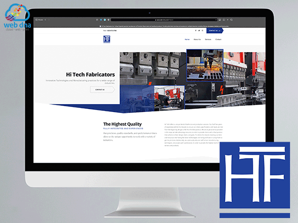 Modern responsive Website redesign for Hi Tech Fabricators by Web DNA.